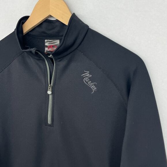 MARKER Sweatshirt Womens L Lightweight Soft Fleece 1/4 Zip Pullover Black - Picture 1 of 14
